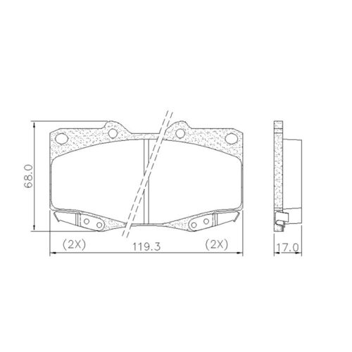 Pastillas de Freno (0638)(119MM) TOYOTA HYLUX - PICK-UP TACOMA (MZ-3162M)