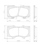 Pastillas de Freno (0825)(134MM) TOYOTA HILUX SW4, SEQUOIA, TACOMA(MZ-3176M)