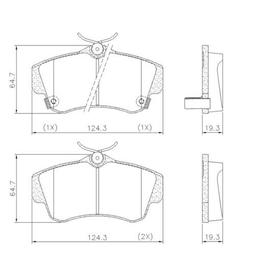 Pastillas de Freno (0816)(124MM) CHRYSLER PT CRUISER (01/06) , NEON (05)