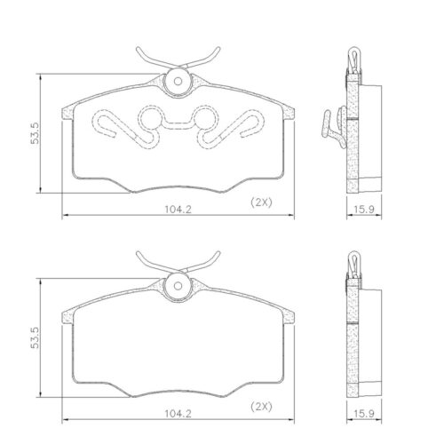 Pastillas de Freno (0407)(104MM) CHEVROLET CORSA /VW GOL, SAVEIRO / FORD ESCORT