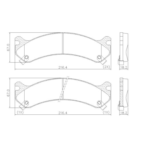 Pastillas de Freno (    ) (216MM) CHEVROLET SILVERADO 1500-2500-3500 (01/..) DE