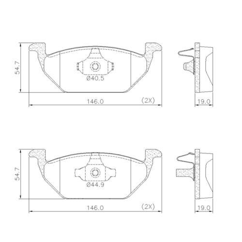 Pastillas de Freno (0643)(146MM) VW BORA, GOLF, NEW BEATLE / AUDI A3, TT / SEAT