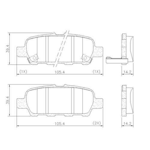 Pastillas de Freno (0876)(105MM) NISSAN TIIDA /350 Z/ ALTIMA/ MAXIMA TRASERA