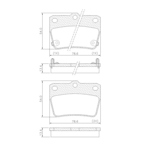 Pastillas de Freno (0788)(78MM) TOYOTA RAV 4 II 1.8, 2.0  (00/..)-CHERY TIGGO T