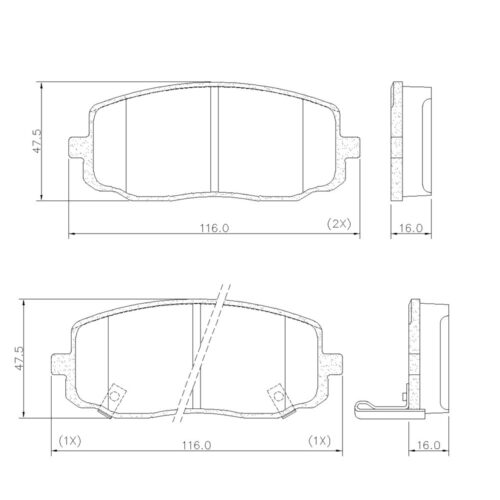 Pastillas de Freno (0914)(116MM) KIA PICANTO, MORNING / HYUNDAI I10- ATOS II