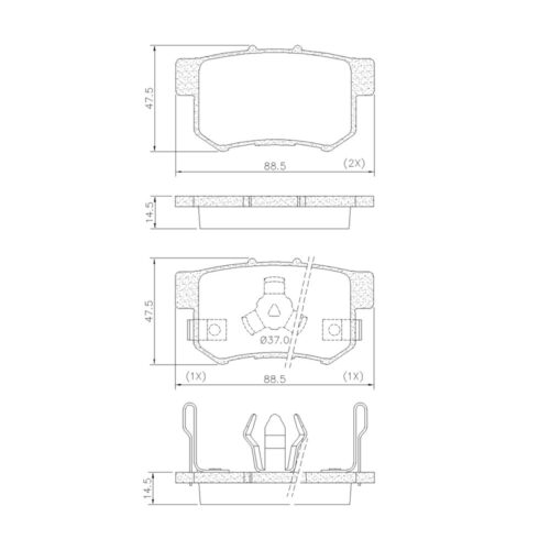 Pastillas de Freno (0909)(88MM) HONDA ACCORD VIII- CRV III- EDIX   TRASERA