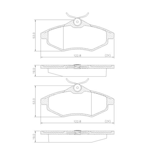 Pastillas de Freno (0775)(122MM) CITROEN C2 - C3  (MZ-3170M)