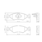 Pastillas de Freno (0500) (151MM) FORD COURIER, FIESTA ZETEC 16V- PUMA 1.7 16V