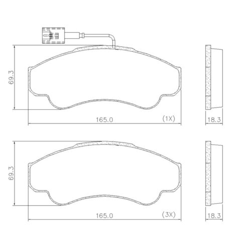 Pastillas de Freno (0764)(164MM)PEUGEOT BOXER / CITROEN JUMPER / FIAT DUCATO