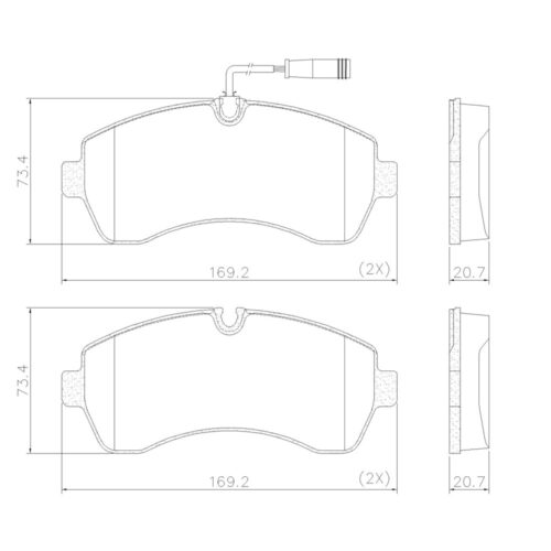 Pastillas de Freno (1073)(169MM) MERCEDES BENZ SPRINTER 515 CDI  CON SENSOR