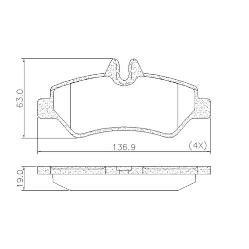 Pastillas de Freno (1104)(137MM) MERCEDES BENZ SPRINTER 415 (12/.) TRASERA