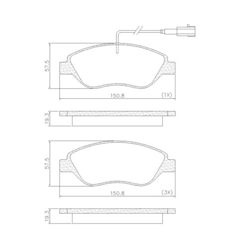 Pastillas de Freno (0747)(151MM) FIAT STILO 2.4 20V (01/..) CON SENSOR
