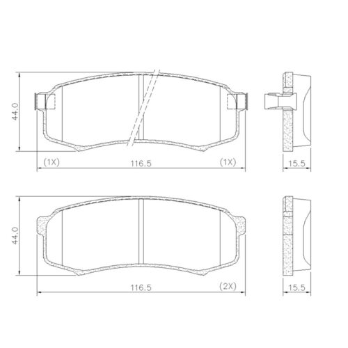 Pastillas de Freno (0232)(116MM) TOYOTA RUNNER-LAND CRUISER(03/..) TRASERA/