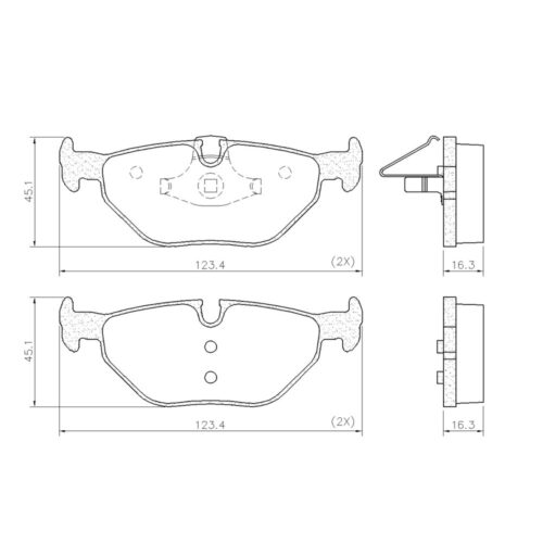 Pastillas de Freno (0785) (123MM) BMW  SERIE 3 320-325-328-330-335 (TRASERA)