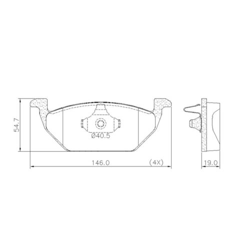 Pastillas de Freno (0515)(146MM) VW BORA-GOLF-PASSAT-FOX-SURAN-UP / AUDI A3