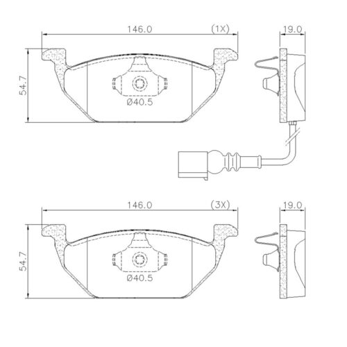 Pastillas de Freno (0712)(146MM) VW BORA, GOLF, PASSAT, FOX, SURAN, NEW