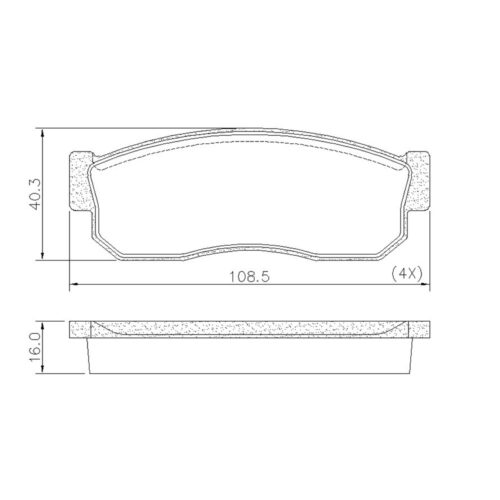 Pastillas de Freno (0169) (108MM) NISSAN HIKARI, SAMURAY, TSURU