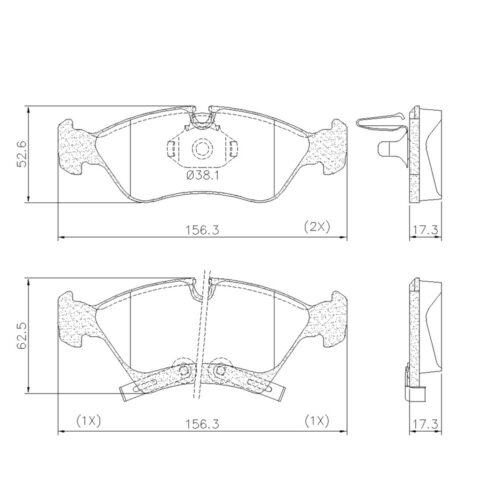 Pastillas de Freno (0738)(156MM) CHEVROLET MERIVA 1.8 RODADO 14" (03/..)