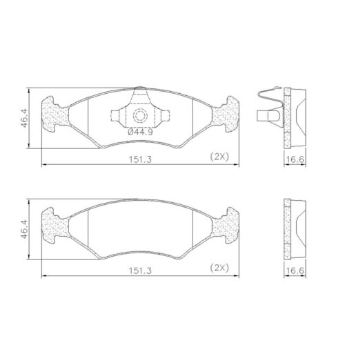 Pastillas de Freno (0986)(151MM) FORD COURRIER, FIESTA, KA (09/...) (MZ-3227M)