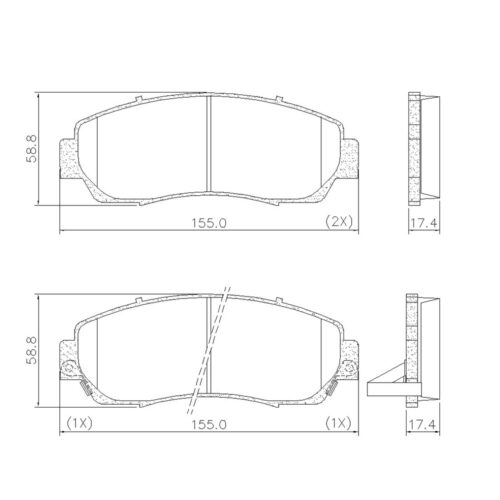 Pastillas de Freno (0908)(155MM) HONDA CRV III -ODYSSEY III  (04/..)