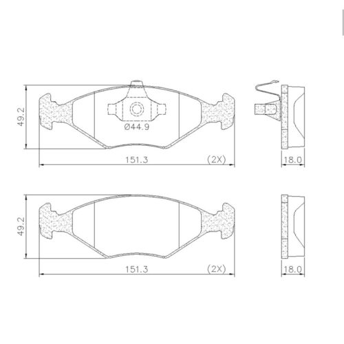 Pastillas de Freno (0990)(151MM) FIAT PALIO, SIENA, FIORINO, UNO WAY