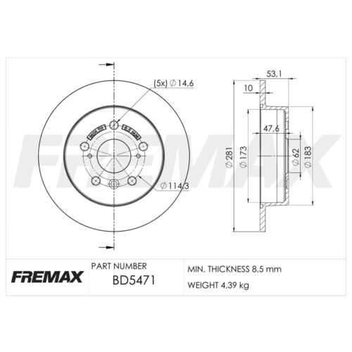 (281MM) TOYOTA CROSS 2.0 16V- 1.8  (TRASERO)