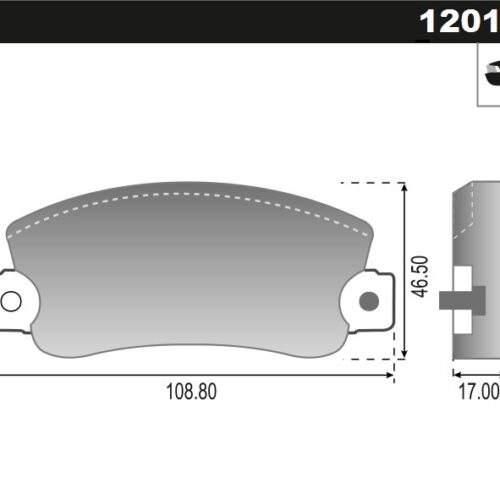Pastillas de Freno (0306) (108MM) FIAT REGATTA 85 (C/SENSOR)- RENAULT R12