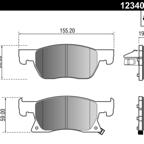 Pastillas de Freno (1160)(155MM) CHEVROLET CRUZE 1.5/ ASTRA 1.0-1.4-1.6 (15/..