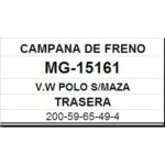 (15161)(200MM) VW POLO MODELO NUEVO SIN MAZA/ VOYAGE UP