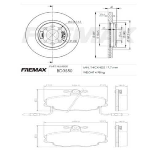 KIT DE FRENO RENAULT CLIO- R19- MEGANE (BD3550 + FL-PD/305-A)
