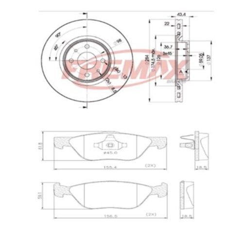 KIT DE FRENO FIAT ARGO- CRONOS 1.8 (BD0356 + FL-PD/95)