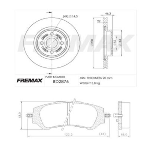 KIT DE FRENO TOYOTA YARIS (16/18) (BD2876 + FL-PD/1537)