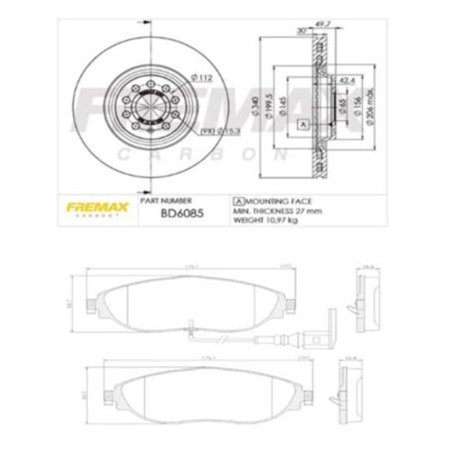 KIT DE FRENO VW PASSAT- TIGUAN/ AUDI S3- TT (BD6085 + FL-PD1585-B)
