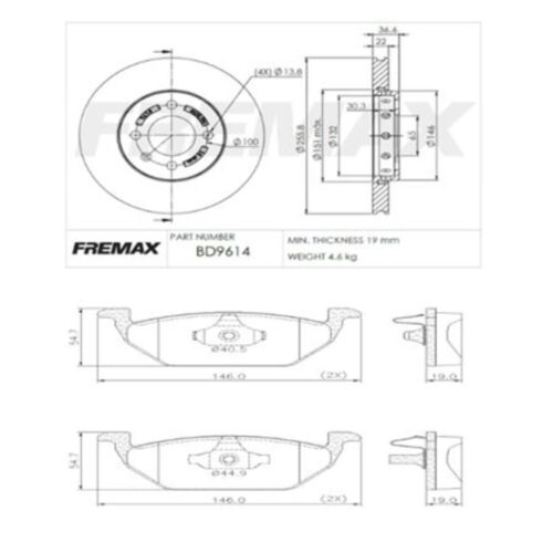 KIT DE FRENO VW UP- VOYAGE- SAVEIRO (BD9614 + FL-PD/58)