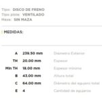 (239,5MM) FORD ORION-COURRIER-ESCORT-FIESTA/ VW POINTER