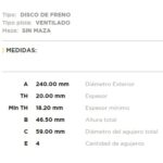 (11090)(240MM) FIAT PALIO - SIENA - UNO TURBO