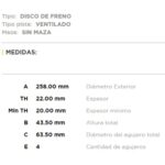 (258MM) FORD FOCUS, ECOSPORT, FIESTA '02