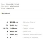 (256MM) VW BORA-CROSS FOX-FOX-GOLF-POLO-SURAN