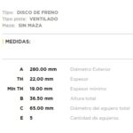 (15065)(279,7MM) VW BORA-GOLF-POLO-NEW BEATLE /AUDI A3