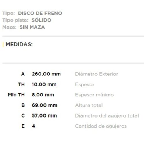 (16052)(259MM)CHEVROLET VECTRA - ASTRA-MERIVA TRASERO