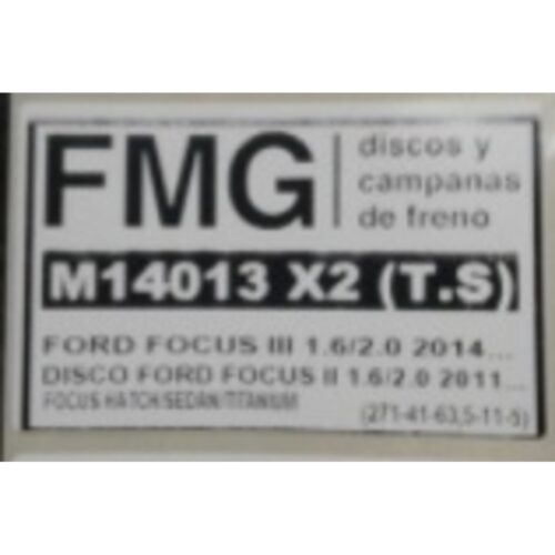 (14013) (271MM) FORD FOCUS II-III 1.6 (TRASERO SOLIDO)