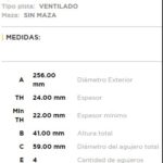 (16054)(256MM) CHEVROLET AVEO 1.4 / DAEWOO KALOS