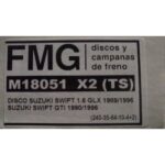 (18051)(240MM) SUZUKI SWIFT 1.6 (TRASERO)