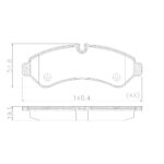 Pastillas de Freno (1246)(148MM) M BENZ SPRINTER III 313-315-414-417 CDI (TRASERO)