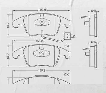 PASTILLAS DE FRENO (0912) (155MM) AUDI A5 2.0 TFSI SPORTBACK (09/13)