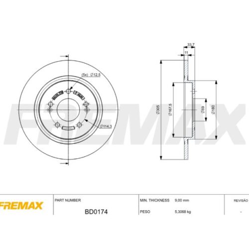 (305MM) HYUNDAI PALISADE (TRASERO SOLIDO)
