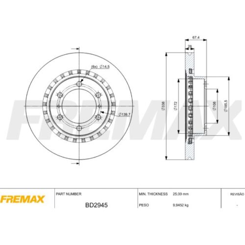 (338MM) TOYOTA SW4 DELANTERO VENTILADO