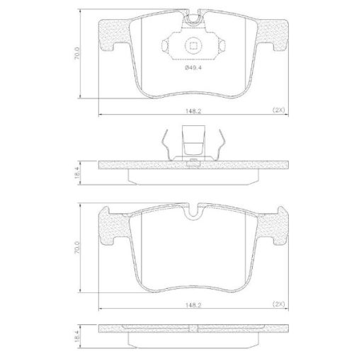 (1103) (148MM) BMW X4 2.0 16V/3.0 24V (14»19) PASTILLA DELANTERA