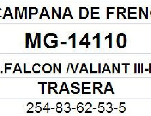 (14110)(254MM) FORD FALCON, RANCHERO/ VALIANT (FUNDICION)