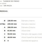(11180)(228MM) FIAT FIORINO-IDEA-MAREA-PALIO-TEMPRA-500-STIL